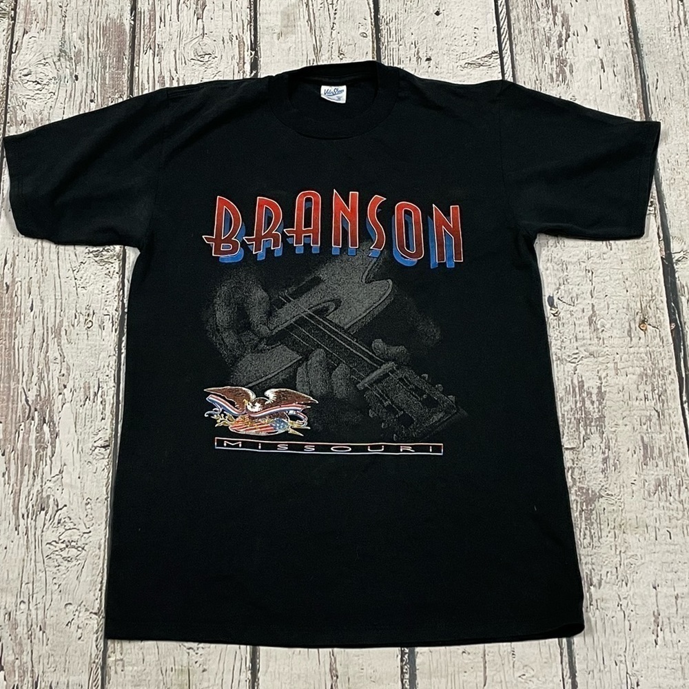 Vintage 1980s Branson Missouri Music Rock n Roll 80s Tourism Travel Tshirt